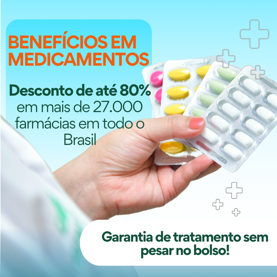 Imagem contendo pessoas com a logo da Descontomed